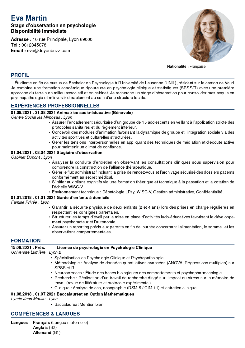 CV optimisé de Sylvie Schneider